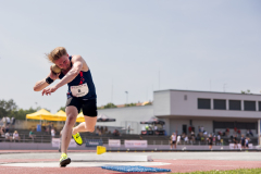 Daniel Malach  (LAC TV Unterstrass #8) competes in the shot put of the mens decathlon atSchweizer Mehrkampf Meisterschaften in Basel, Switzerland, on Saturday, June 17, 2023.
