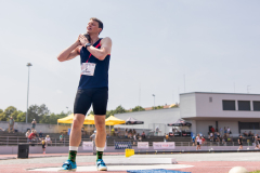 Raphael Holdener  (LAC TV Unterstrass #5) competes in the shot put of the mens decathlon at

Schweizer Mehrkampf Meisterschaften in Basel, Switzerland, on Saturday, June 17, 2023.