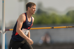 Raphael Holdener  (LAC TV Unterstrass #5) competes in the high jump of the mens decathlon at

Schweizer Mehrkampf Meisterschaften in Basel, Switzerland, on Saturday, June 17, 2023.