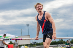 Daniel Malach  (LAC TV Unterstrass #8) competes in the pole vault of the mens decathlon

Schweizer Mehrkampf Meisterschaften in Basel, Switzerland, on Sunday, June 18, 2023.